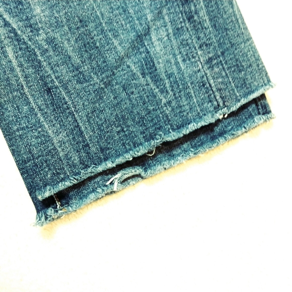 SEVEN JEANS Straight Leg Tummy Toner Light Distressing Raw Hem Stretchy Size 8 - Picture 3 of 11
